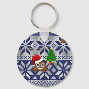 Llavero navidades feos suéter poop emoji