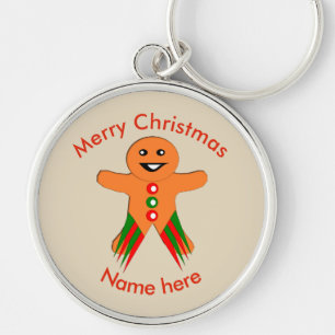 Llavero Navidades Fiesta Gingerbread Personalizado Keychai