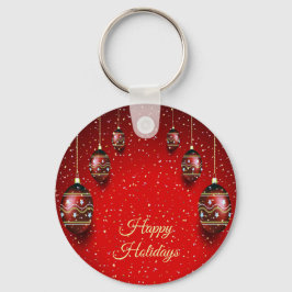 Llavero Navidades Fiesta Golden Red Winter Holidays Elegan