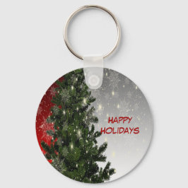 Llavero Navidades Fiesta Green Tree Red Silver Snowflakes