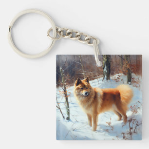Llavero Navidades finlandeses de spitz Let It Snow