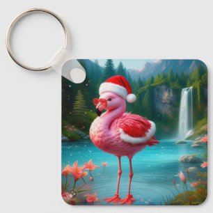 Llavero Navidades Flamingo Como Santa Claus-47475