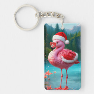 Llavero Navidades Flamingo Como Santa Claus-47475