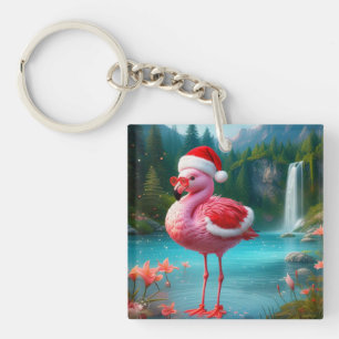 Llavero Navidades Flamingo Como Santa Claus-47475
