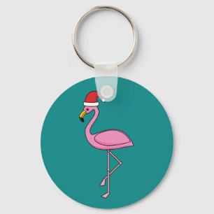 Llavero Navidades Flamingo con Santa Hat