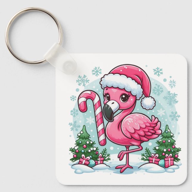 Llavero Navidades Flamingo Sublimation Clipart (Anverso)