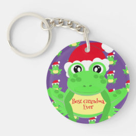 Llavero Navidades Foto Patrón Santa Hat de Rana púrpura