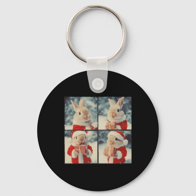 Llavero Navidades fotográficos animales de Conejo Conejo S (Anverso)