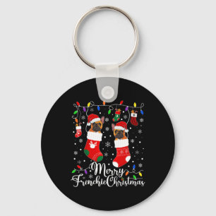 Llavero Navidades franceses Bulldog Navidad Fiesta 1