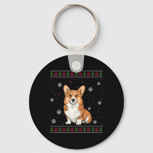 Llavero Navidades galeses de Corgi suéter Mascota de Navid