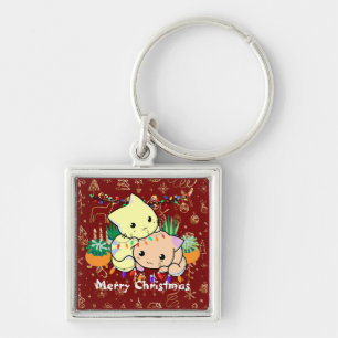 Llavero navidades gatitos lindos, personalizar de texto pe