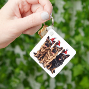 Llavero Navidades German Shepherd Santa Dogs