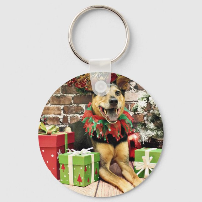 Llavero Navidades - German Shepherd X - Bailey (Anverso)