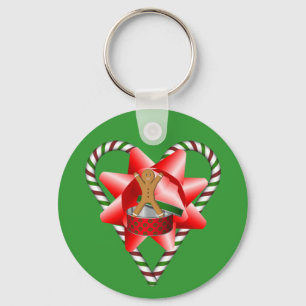 Llavero Navidades Gingerbread Man Bow Holiday Keychain