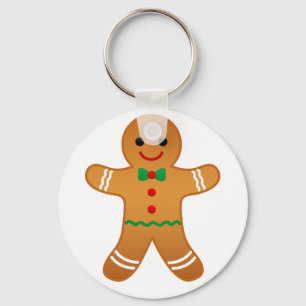 Llavero Navidades Gingerbread Man Gira Botón Redondo Básic