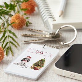 Llavero Navidades graciosos de Cocker Spaniel con árbol