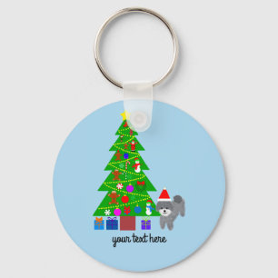 Llavero Navidades Gray Poodle #5 Keychain