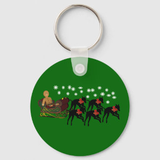 Llavero Navidades Greyhounds Sleigh Holiday Keychain