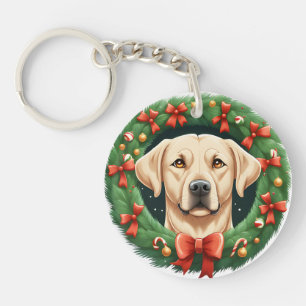 Llavero Navidades guapos Labrador Dog Wreath Festividad