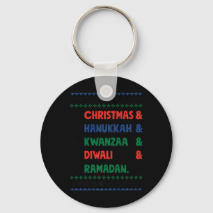 Llavero Navidades Hanukkah Kwanzaa Diwali Ramadan Gracioso