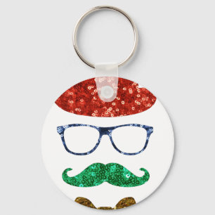 Llavero navidades hipster bigote