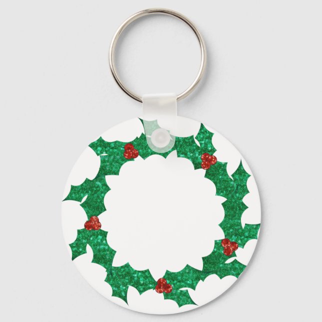 Llavero navidades holly wreath (Anverso)
