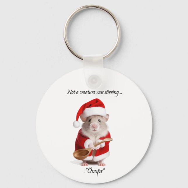 Llavero Navidades Humor, no una criatura agitaba el ratón (Anverso)