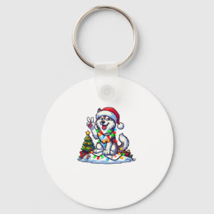 Llavero Navidades Husky, mano de paz divertida, iluminan a