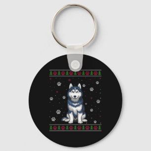 Llavero Navidades Husky Siberiano Sweater Xmas Mascota Ani