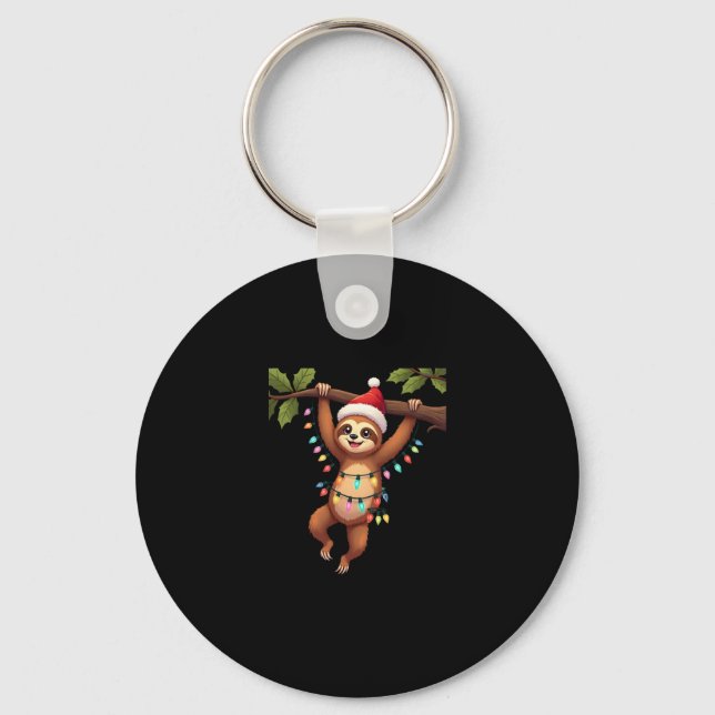 Llavero Navidades iluminan a Sloth con Gorra de Navidad -  (Anverso)