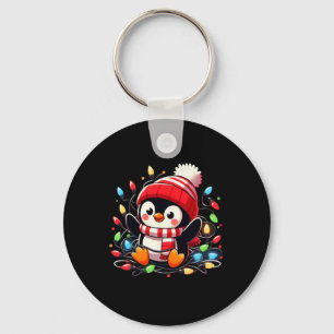 Llavero Navidades iluminan pingüino con Gorra de navidad p