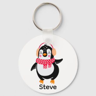Llavero Navidades Jolly Penguin en una bufanda con bocanad
