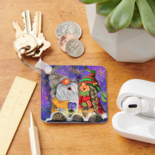 Llavero Navidades Keychain Gift Pareja Gnomes Cantando