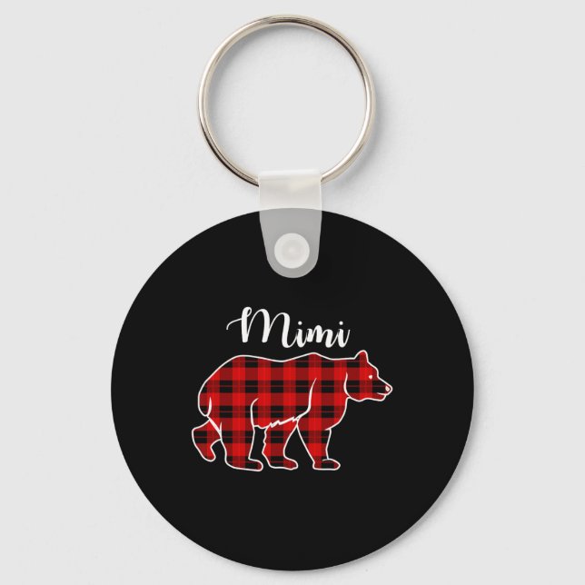 Llavero Navidades Mimi Bear Red Plaid Costume Fam Costume (Anverso)