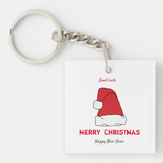 Llavero Navidades minimalistas y Año Nuevo Feliz (Frente)