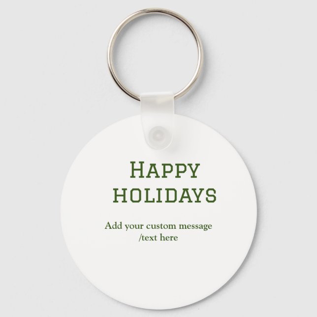 Llavero Navidades mínimos de vacaciones felices verdes (Anverso)