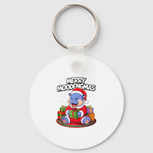 Llavero Navidades Moo Deng Merry Moodengmas Baby Hippo Chr