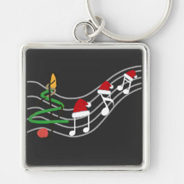 Llavero Navidades Music Notes Santa Hat Treble Clef