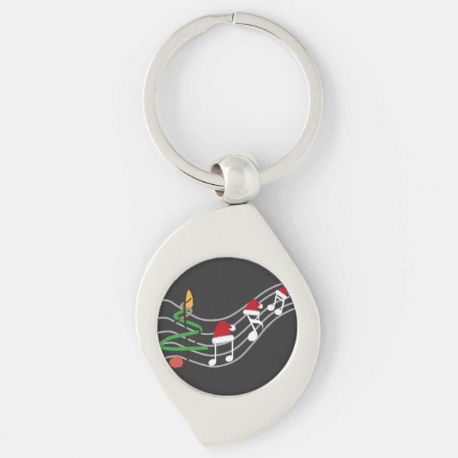 Llavero Navidades Music Notes Santa Hat Treble Clef (Anverso)