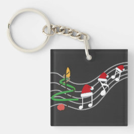 Llavero Navidades Music Notes Santa Hat Treble Clef
