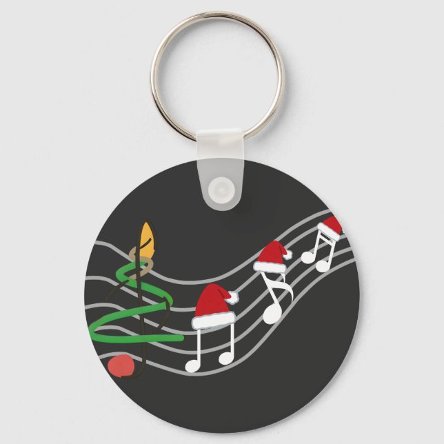 Llavero Navidades Music Notes Santa Hat Treble Clef (Anverso)