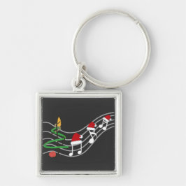 Llavero Navidades Music Notes Santa Hat Treble Clef