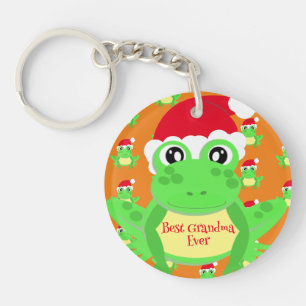 Llavero Navidades Naranja fotográfico Frog Santa Hat Patte