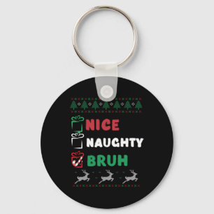 Llavero Navidades Naughty Bruh Graciosa Lista de Mujeres d