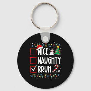 Llavero Navidades Naughty Bruh Graciosa Lista de Mujeres d