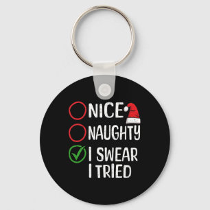 Llavero Navidades Nice Naughty Yo Juro Que Intenté Navidad