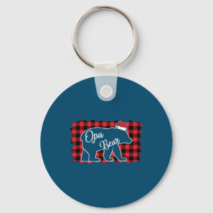 Llavero Navidades Opa Bear Navidades Red Plaid Buffalo Fam