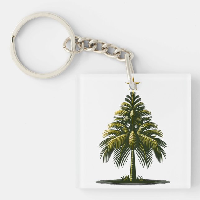 Llavero Navidades Palm Tree, Navidades de Beach Aloha (Frente)