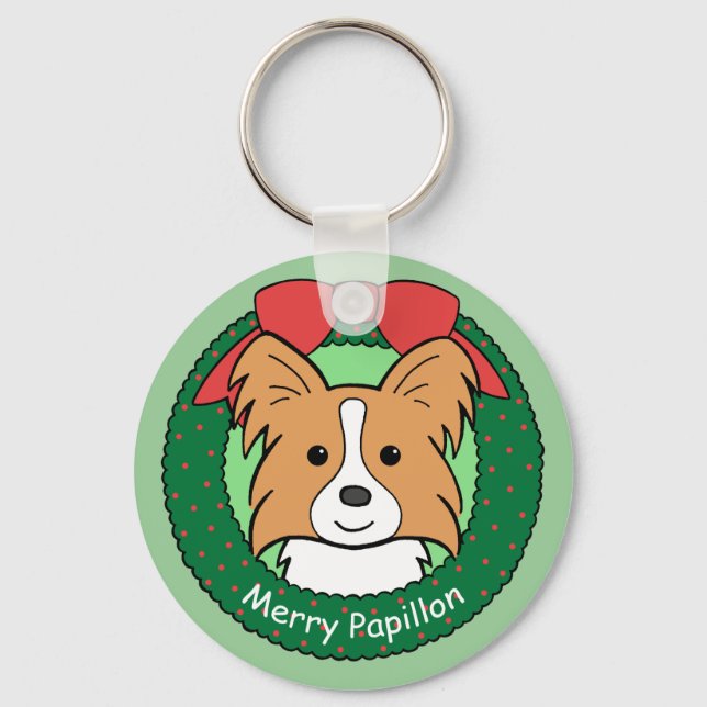 Llavero Navidades Papillon (Anverso)