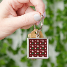 Llavero Navidades Patrón Keychain cuadrado premium